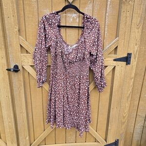 Floral Brown Women's Dress